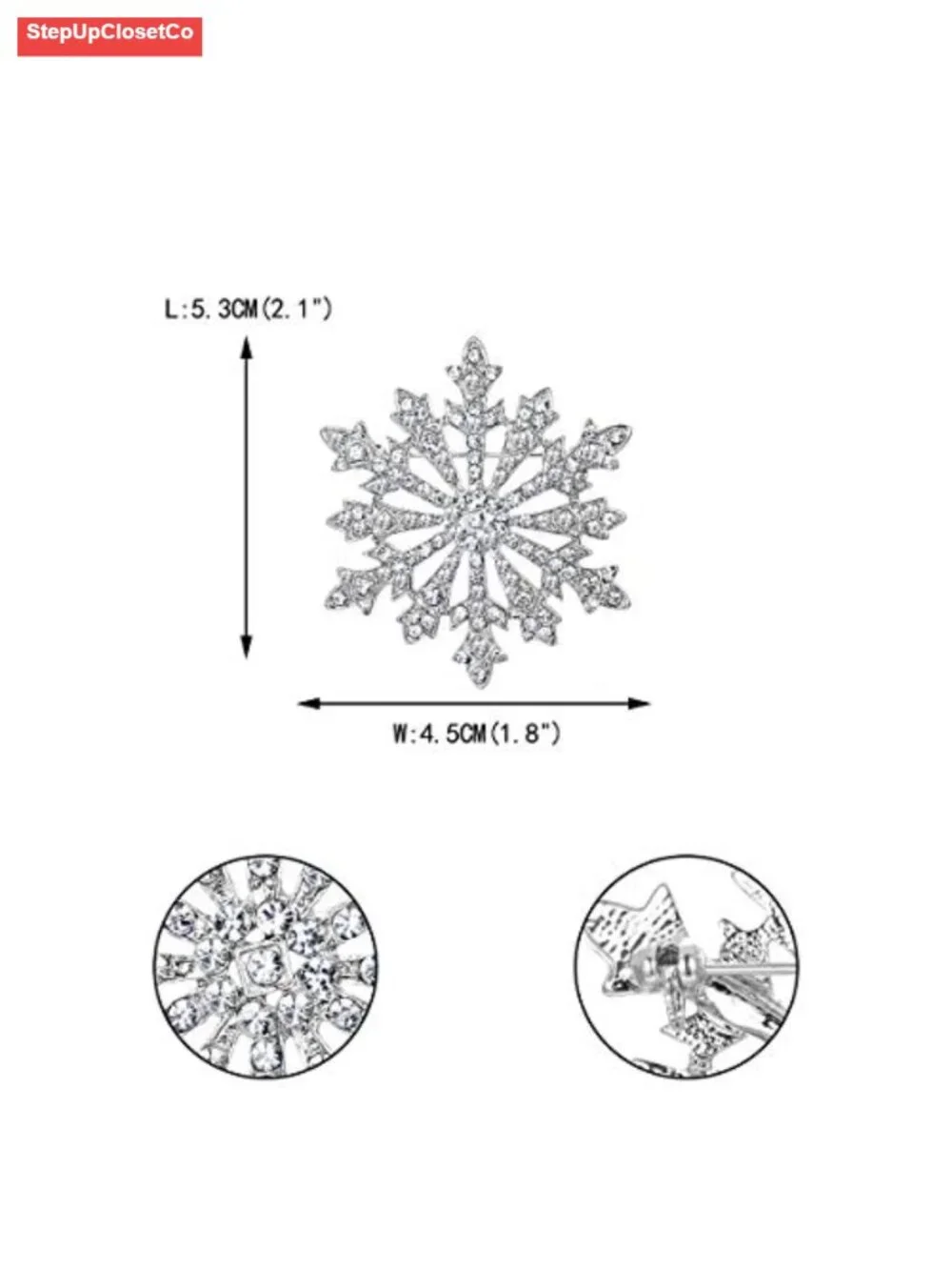 EVER FAITH Austrian Crystal Snowflake Brooch Pin Winter Jewelry